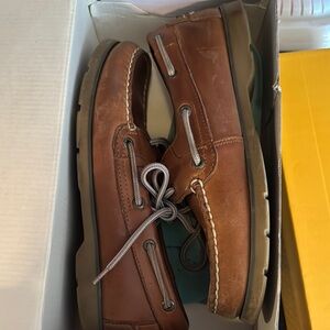 Sperry Brown Leather Boat Shoes with Moccasin Construction